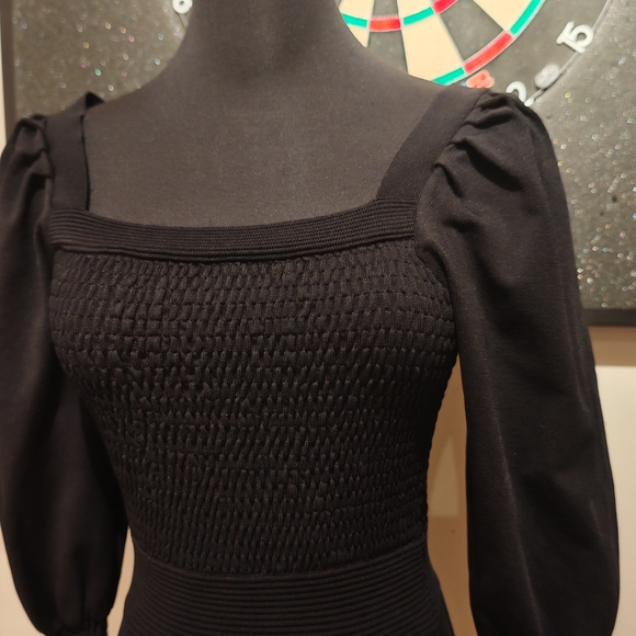 Sandro Black Puff Sleeve Dress - Picture 13 of 16